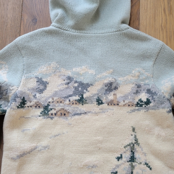 RARE Vintage EXCLUSIVE HAND KNIT LAUREN RALPH LAUREN ZIP WOOL Sweater Size P - Picture 11 of 14